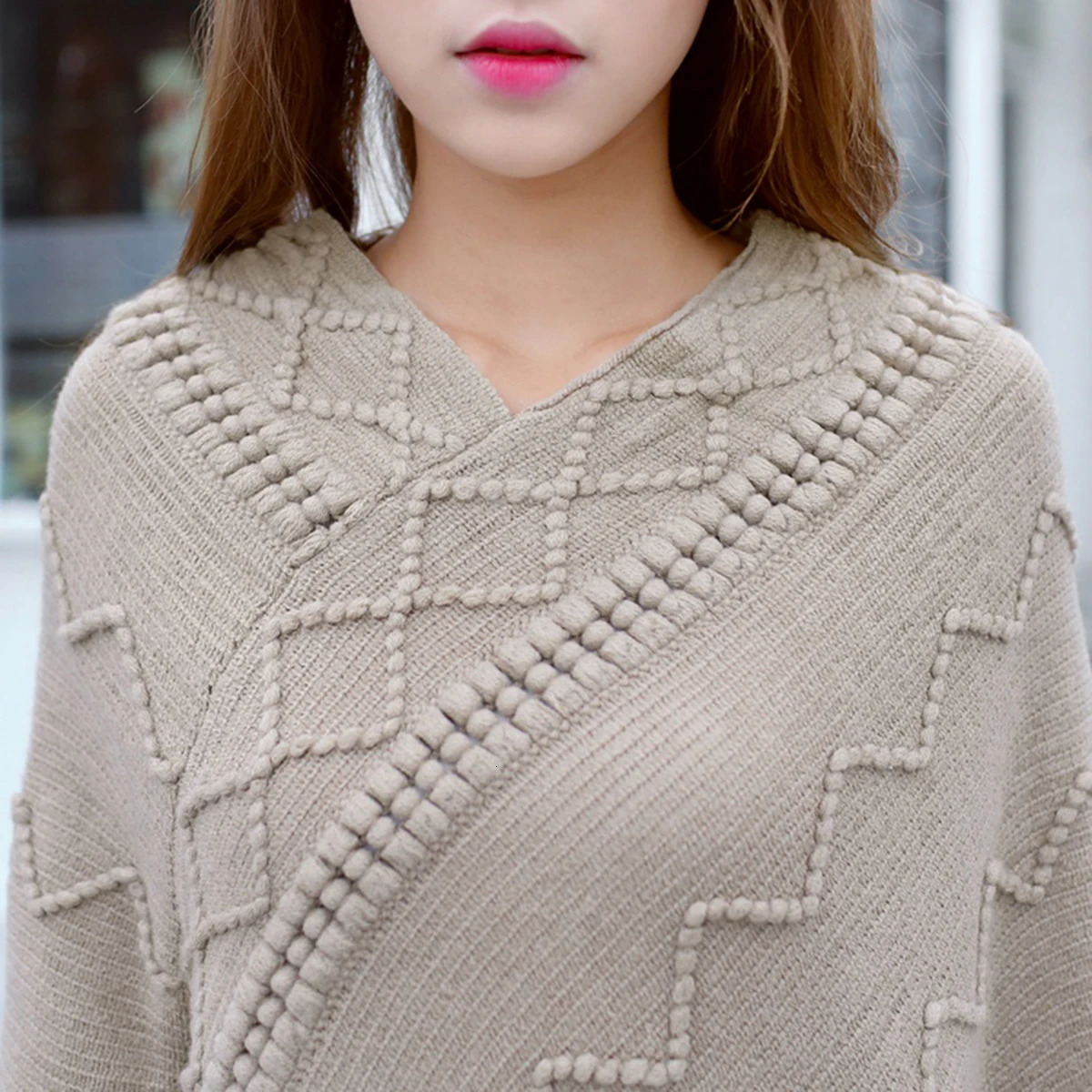 Style Fashion Shawl Scarf Women Winter Knitted Stoles With Tassel Outdoor Warm Windproof Long Scarf Pashmina 105*95cm 250120