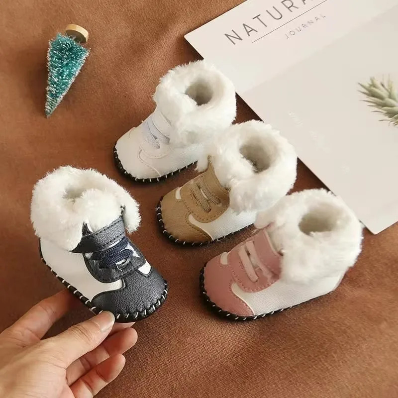 Baby Girls Boys Snow Boots Soft Sole Plush Lined Infant Booties PU Leather Toddler born Prewalker First Baby Walking Shoes 250118