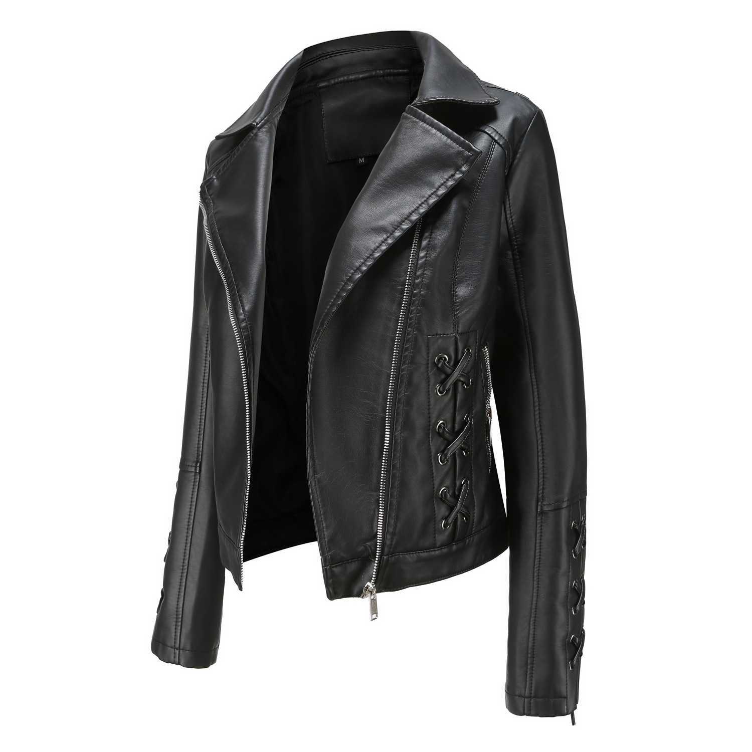 New Fashion Knitted Leather Jacket Womens Strap Coat Womens Popular Clothing Casual Jacket Womens Womens Leather Womens Jacket 241209