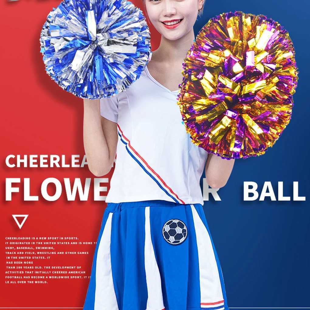 2 Pieces Cheerleader Flower Portable Cheering Flowers Balls Decoration Photo Shooting Photography Accessories SilverW250121
