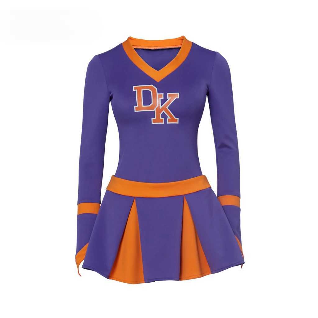 Megan Fox Jennifers Body Cheerleader Costume Jennifer Check Purple Cheerleading Uniform High School Girls Cheerleading SuitW250121