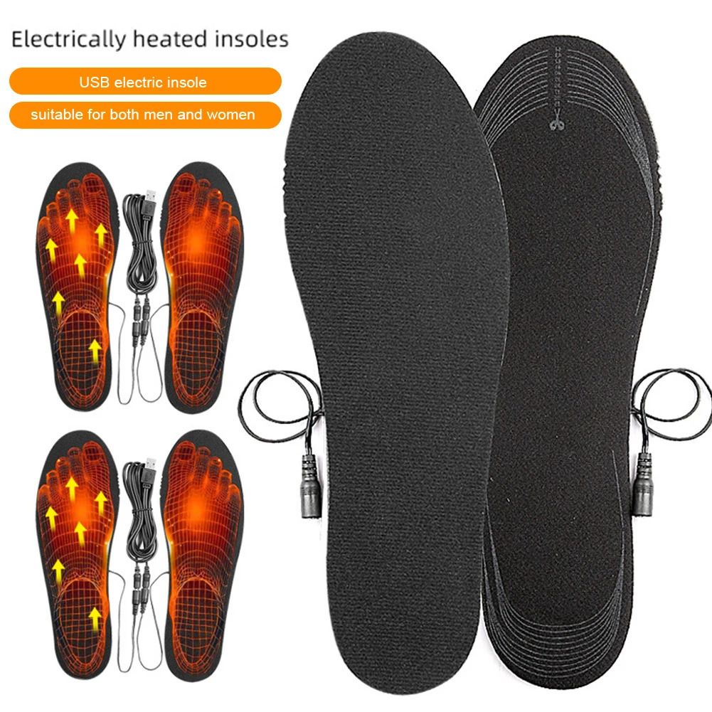 1-10Pair USB Heated Shoe Insoles Women Men Electric Warmer Washable Winter Outdoor Sport Thermal Insoles Keep Foot Warming Pad 250120