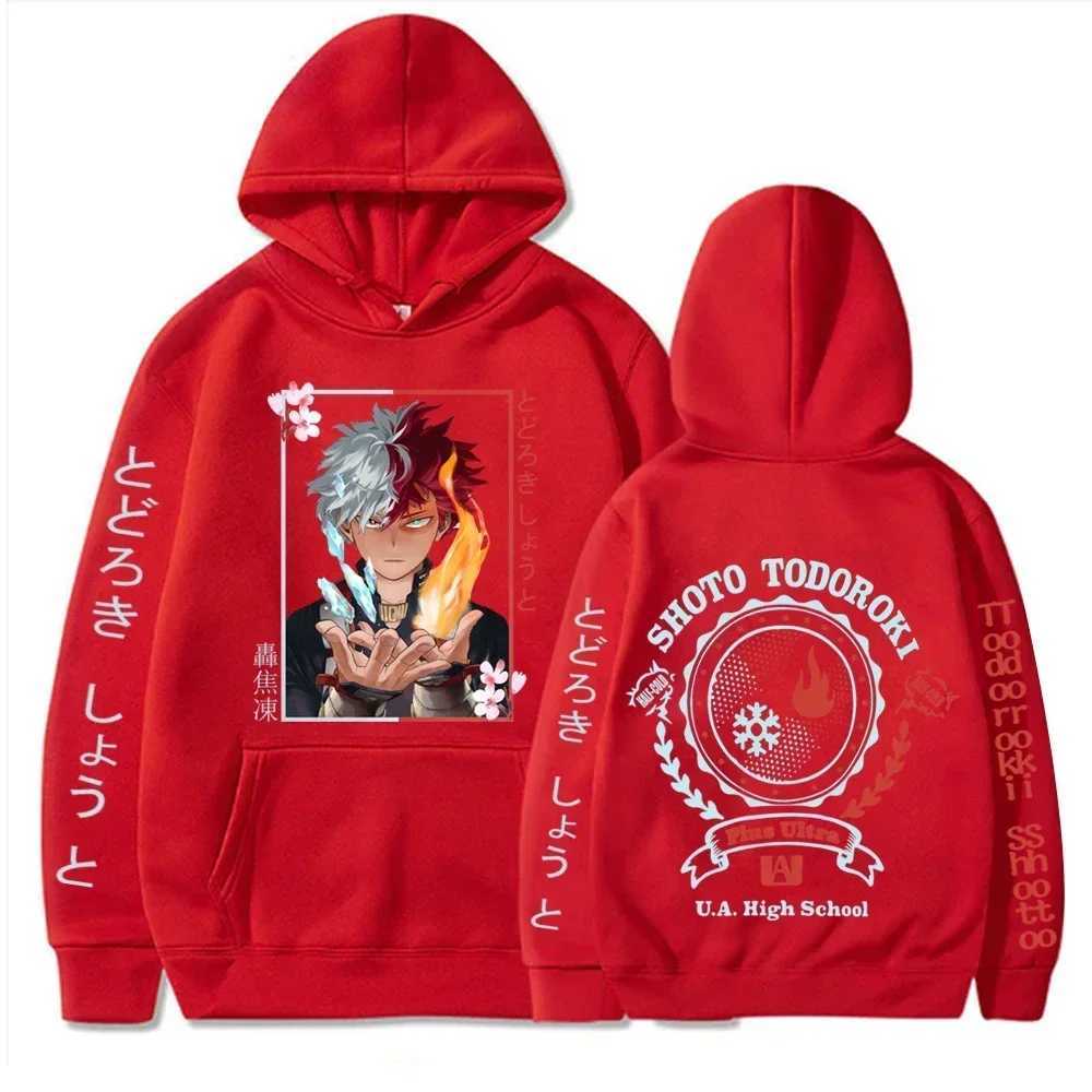 Anime My Hero Academia Todoroki Shoto Cool Hoodies Sweatshirts Women UA High School Harajuku Aesthetic Y2k Winter Warm Hoodies W250117