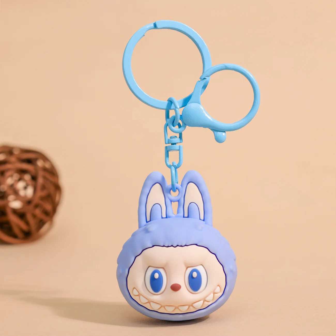 Cartoon Labubu Rabbit Keychain Cute Cybara Rocking Horse Doll Bag Pendant Keyring Funny Bunny Charm Backpack Car Keyfob Gifts W250116