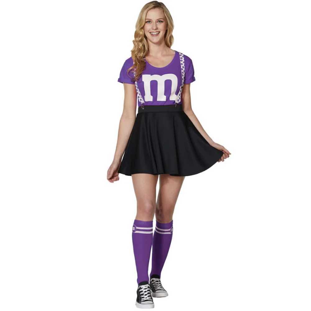 Adult Football Baby Cheerleader Costume High School Girl Cosplay Uniform M Aerobics Dance Cheerleading Costumes Top Skirt SocksW250121