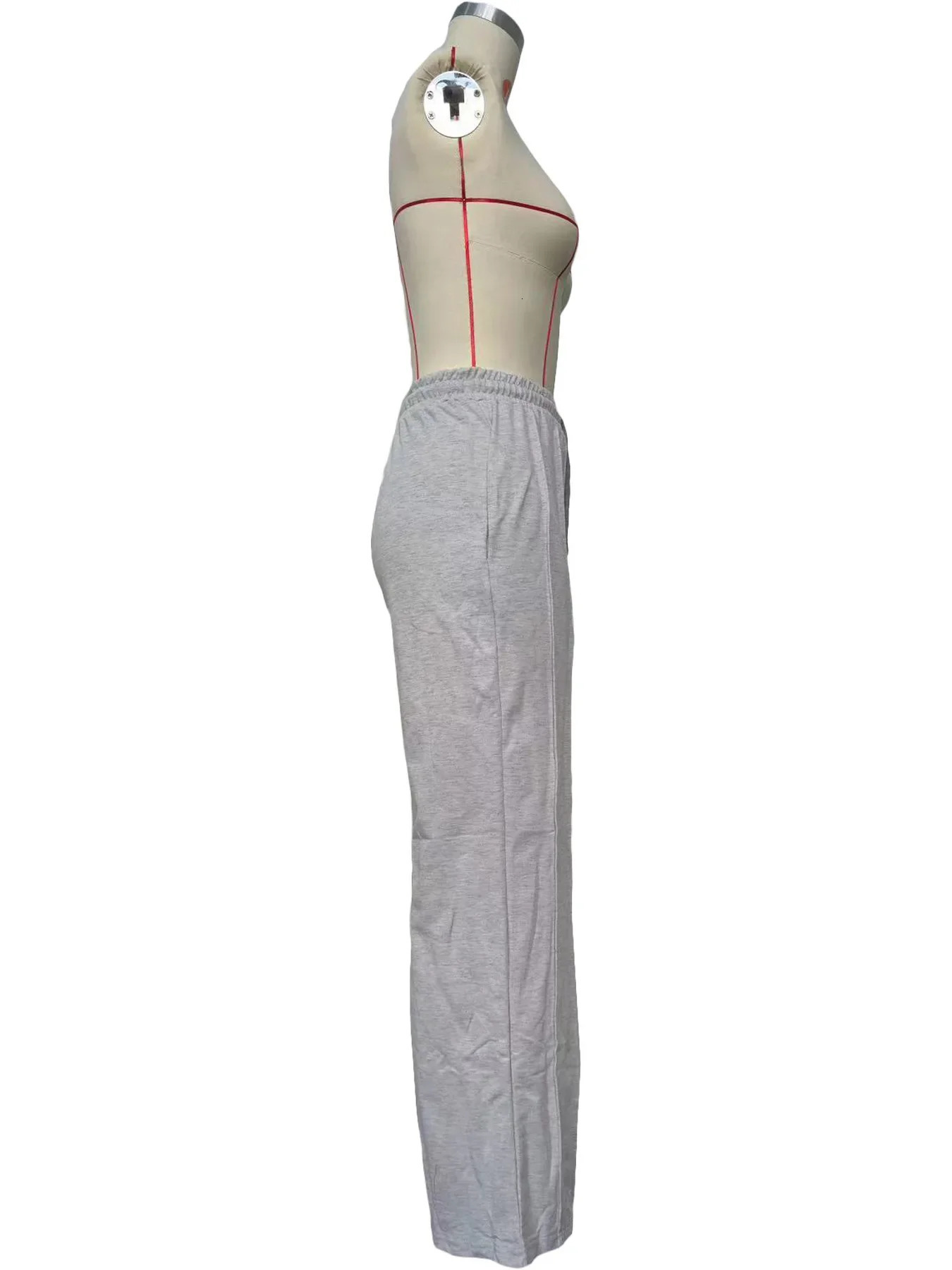 Women Striped Ribbon Straight Wide Leg Pants Fashion Summer Drawstring Street INS Casual Jogger Safari Trousers 250117