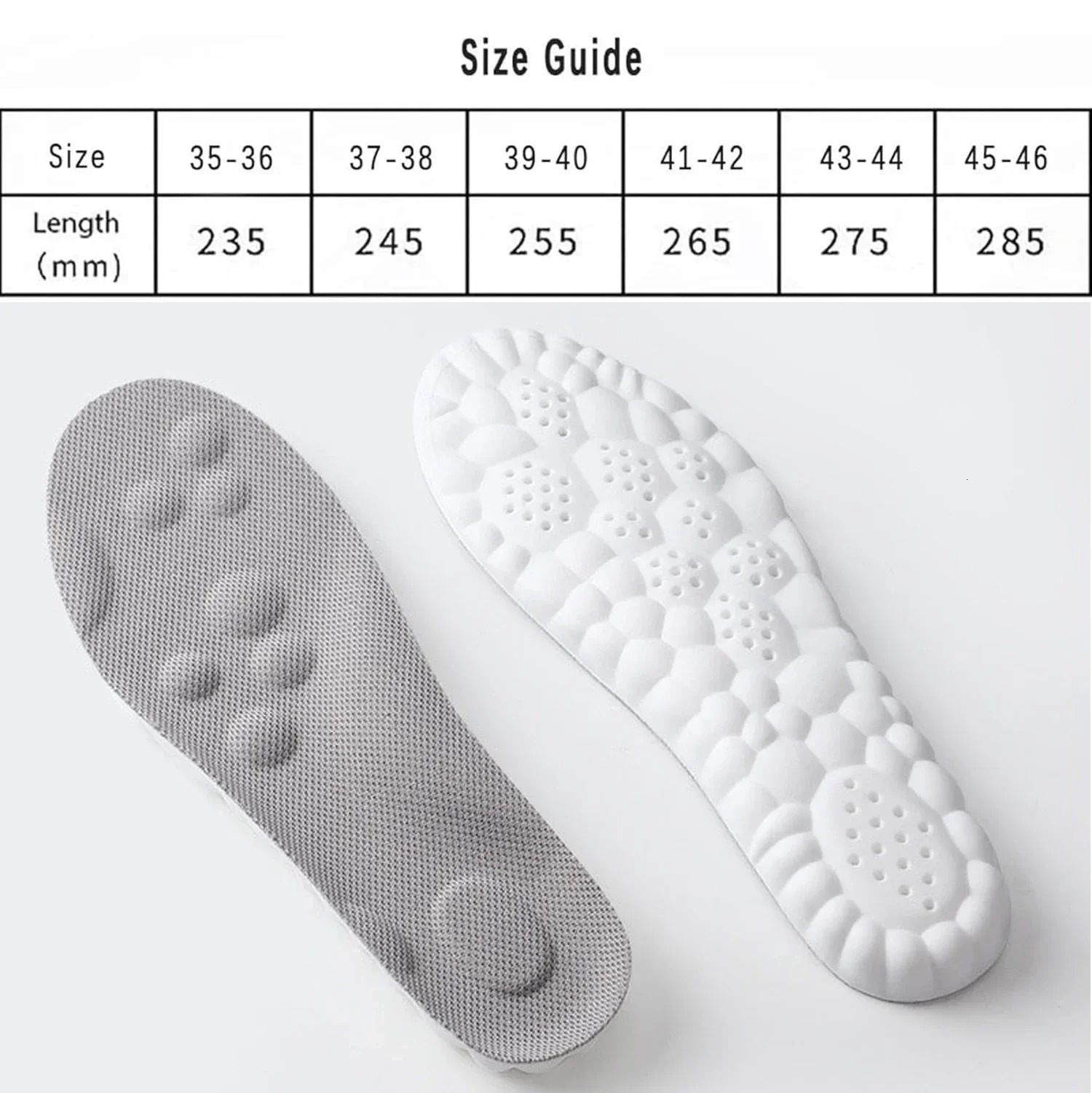 4D Cloud Technology Insole Large Size Super Soft Comfort Insoles Foot Protection Cloud Feeling U-Shape Memory Foam Sports Insole 250121