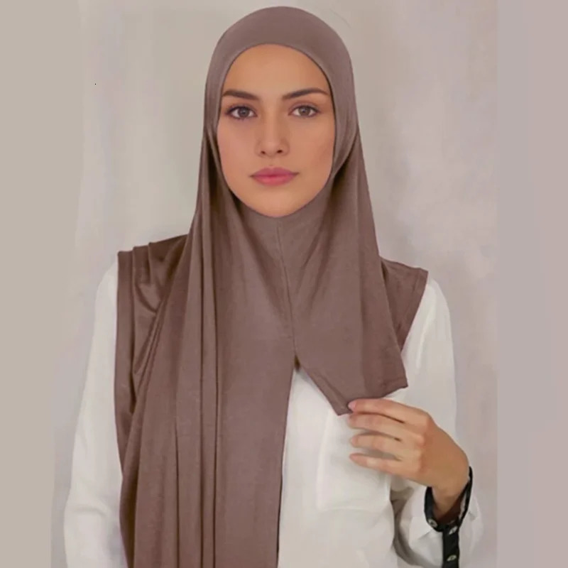 Fashion Modal Jersey Hijab Instant Scarf Muslim Woman Bonnet Hijab Shawl Lady Soft Long Wraps Church Prayer Turban Headband 250121