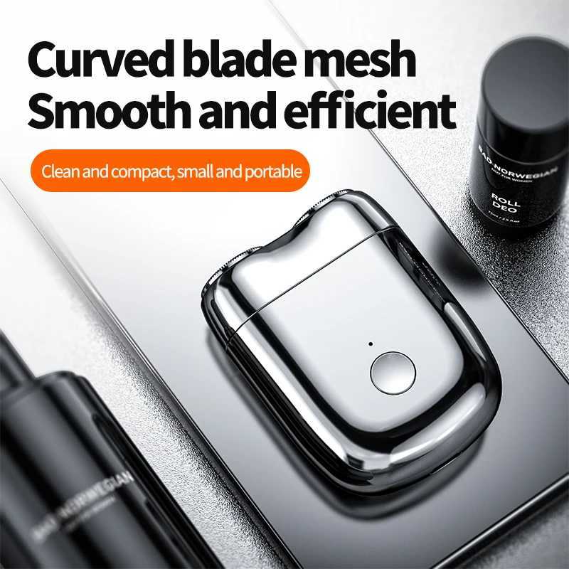 Magnetic Colorful Electric Shaver Double Floating Head Mini Beard Knife For Men Portable Travel Cordless Face Body Razor TrimmerW250117