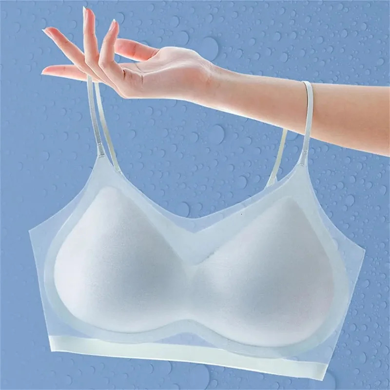 Women Sexy Push Up Bra Seamless UltraThin Ice Silk Intimates Wireless Bralette Underwear Air Cooling Brassiere With Pad 250122