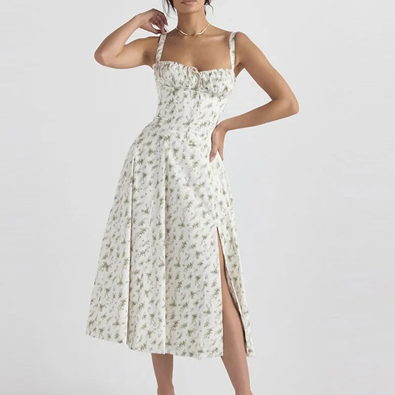 2024 Autumn Fashionable Printed Sleeveless Sweet Dress for Women 250113