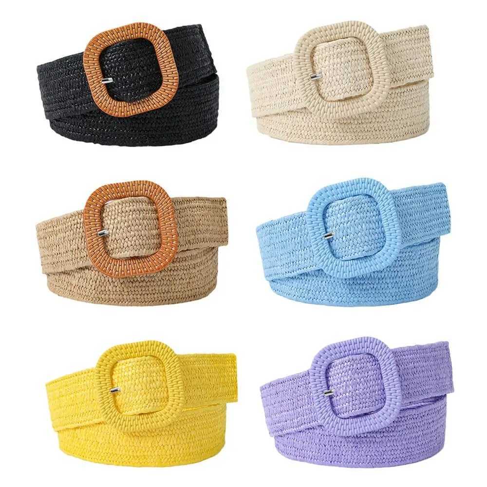 Fashion wide waistband womens waist belt Bohemian woven belt womens summer splicing work straw womens waistband W250120