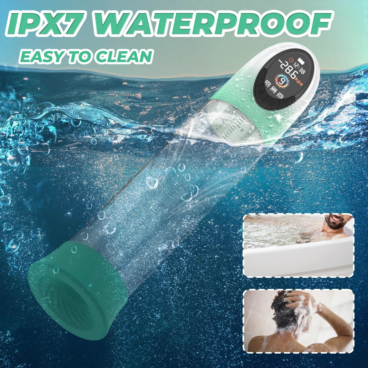 Penis Pump Male Sex Toys Electric Vacuum IPX7 Waterproof LCD Display 4 Pressure Levels 9 Suction Training Extender Bigger 250121