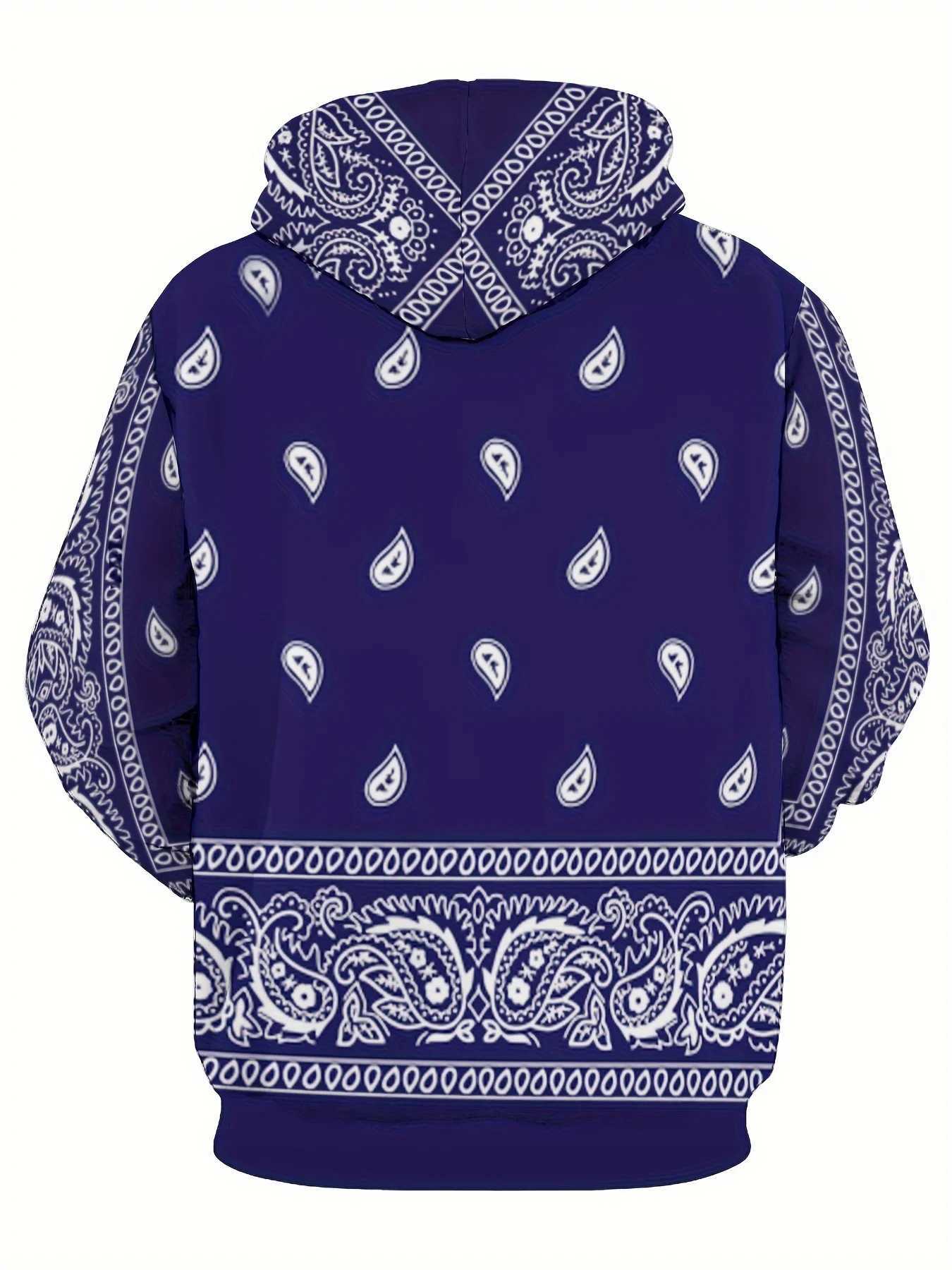 Hoodie Cashew Pattern Graphic Hooded Shirt Sweatshirt For Men Y2k Harajuku Casual Streetwear Long Sleeve Tops Mens Clothing W250117