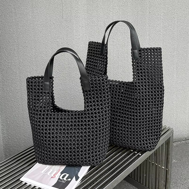 Fashionable Hollow Design Brandat Bags Original Women Bag Handbag Ladies Fashion 2024 New Hand Knitting Youth Women's Handbags