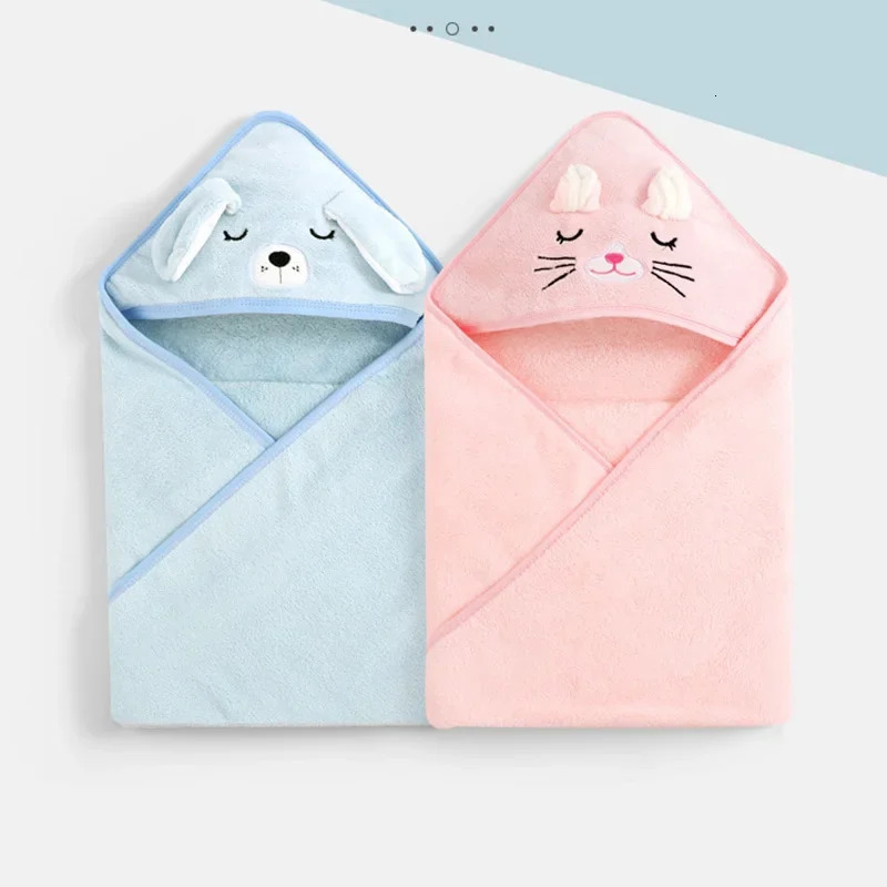 Cartoon Animal Baby Bath Towels Soft born Hooded Towel Blanket Toddler Bathrobe Warm Sleeping Swaddle Wrap for Boys Girls 250114