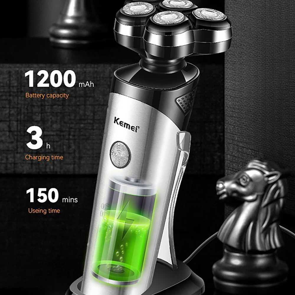 Chemical Rechargeable 5 s Shaver Electric Rotary Razor Bald Head Intelligent Wet Dry Men Beard Shaving Trimmer IPX5 WashableW250117