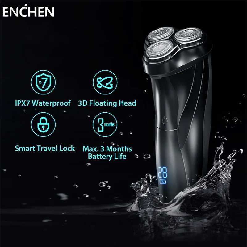 Youpin ENCHEN Blackstone 3 Electric Shaver for Men IPX7 Waterproof Wet Dry Dual purpose LCD Display Screen Facial Beard ShaverW250117