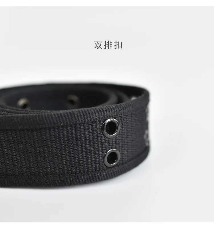 Mens Canvas Double row of holes Pin Buckle Punk Wind Jeans Belts Hot Brand Fashion Punk O Ring for Women Belt W250120