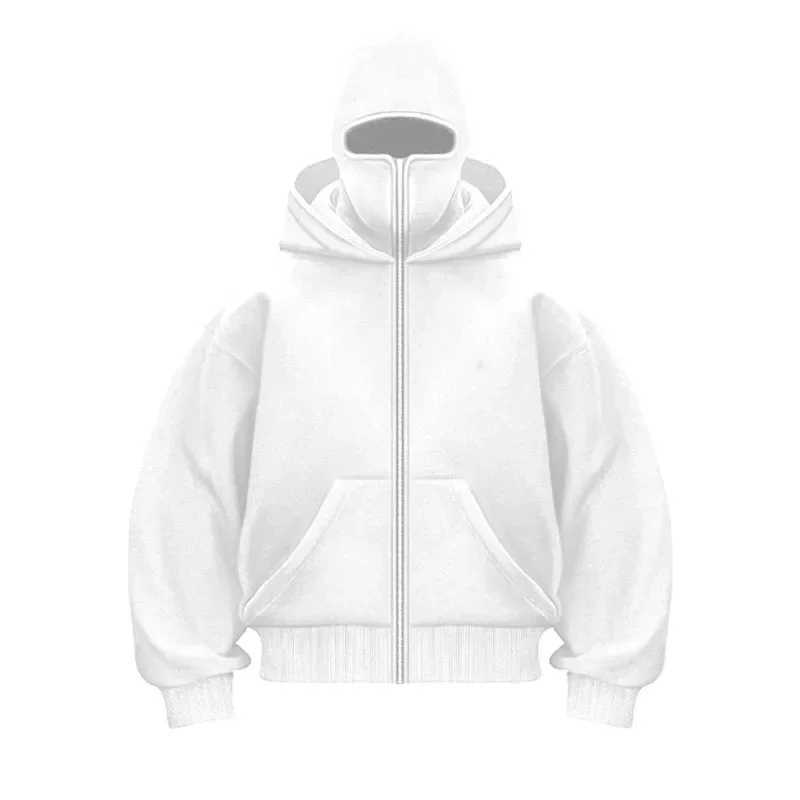 Y2k Balaclava Hoodie Mens Womens Harajuku Soild Color Ninja Sweatshirt Hip Hop Splicing Retro Winter Streetwear Couple Tops New W250117