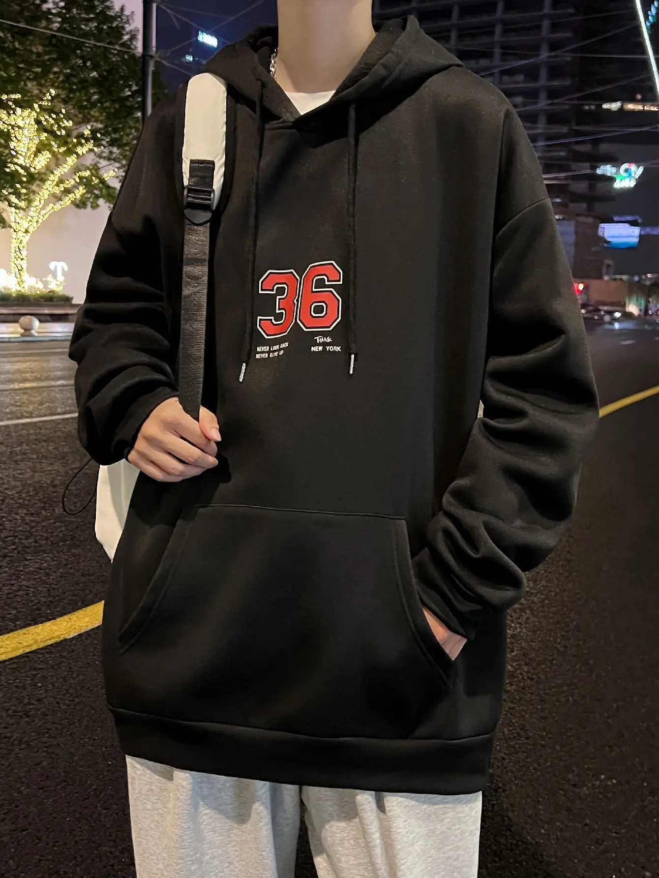 Brooklyn 36 Art Letter Retro Design Hoodies For Mens All-Match New Pullovers Street Casual Hoody Pocket Comfortable Male Tops W250117