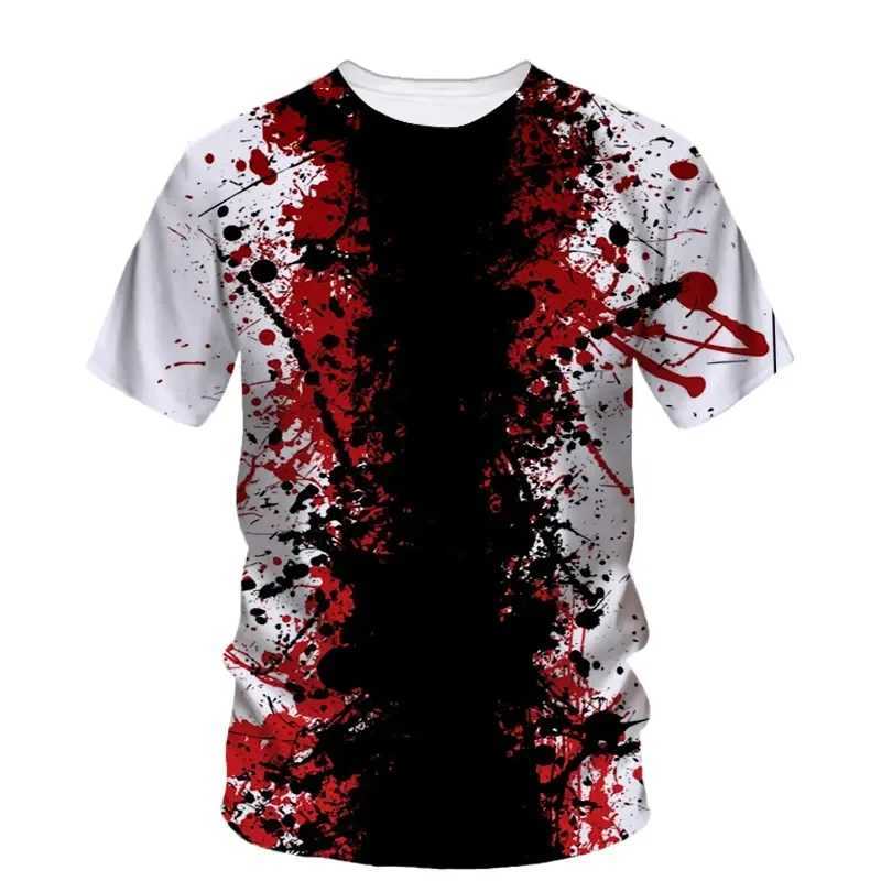 Halloween T-Shirts Horror Bloody 3D Print Men Women O-Neck Short Sleeve T Shirt Oversized Harajuku Y2k Tees Tops Kids Clothing W250117