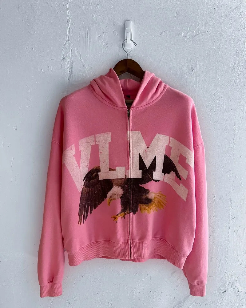 Y2k Vintage Fashion Animal Print hoodie for men and women Harajuku Punk Sweatshirt Street Hip hop trend zipper hoodie jacket 250122