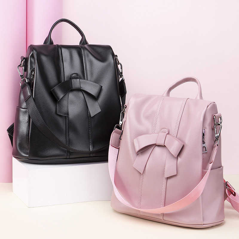 Womens Backpack New PU Outdoor Travel Backpack Leisure Fashion Dual Purpose Backpack Women