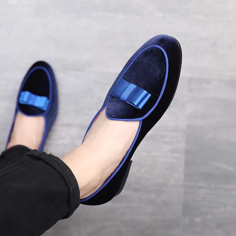 Man Casual Shoes with Bowknot Driving Loafers For Men Trendy Party Wedding FlatsXJ250118