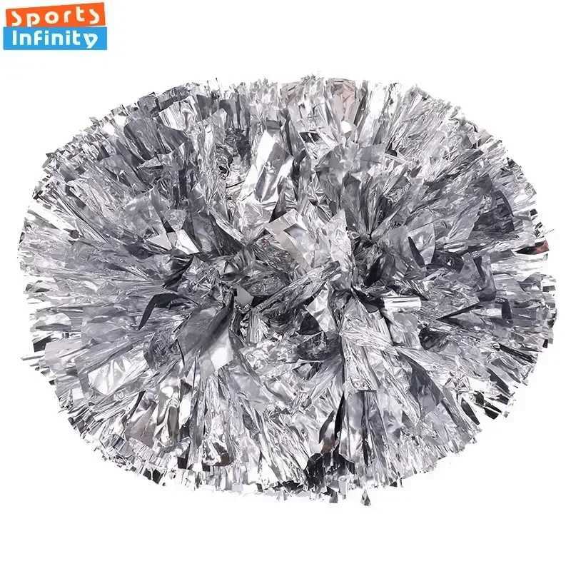 Colorful Handle Cheerleader Pom Poms Big Cheer Balls Silver Gold Hand Dance Pom Cheerleading Accessories for Women Girl KidsW250121