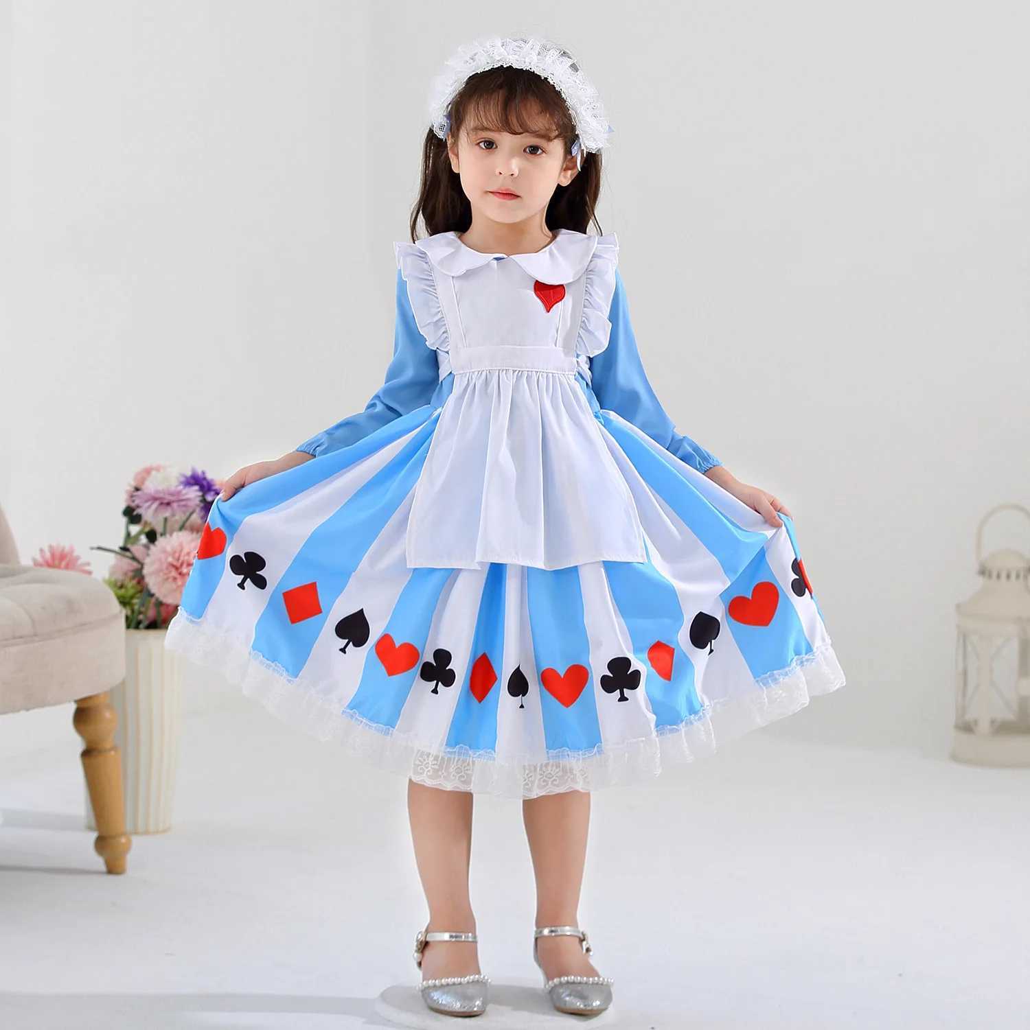 Halloween Childrens Girl Anime Alice Birthday Party Dress Up Childrens Sissy Maid Lolita Role Playing Costume Princess Dress Maid Costume W250117