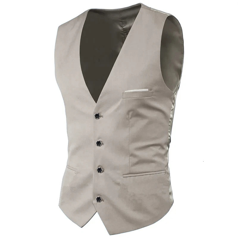 Men Vest Plus Size 6XL Fashion Slim Fit Sleeveless Wedding Waistcoats 9 Colors Solid Business Leisure Casual Dress Suit Vests 250114Z
