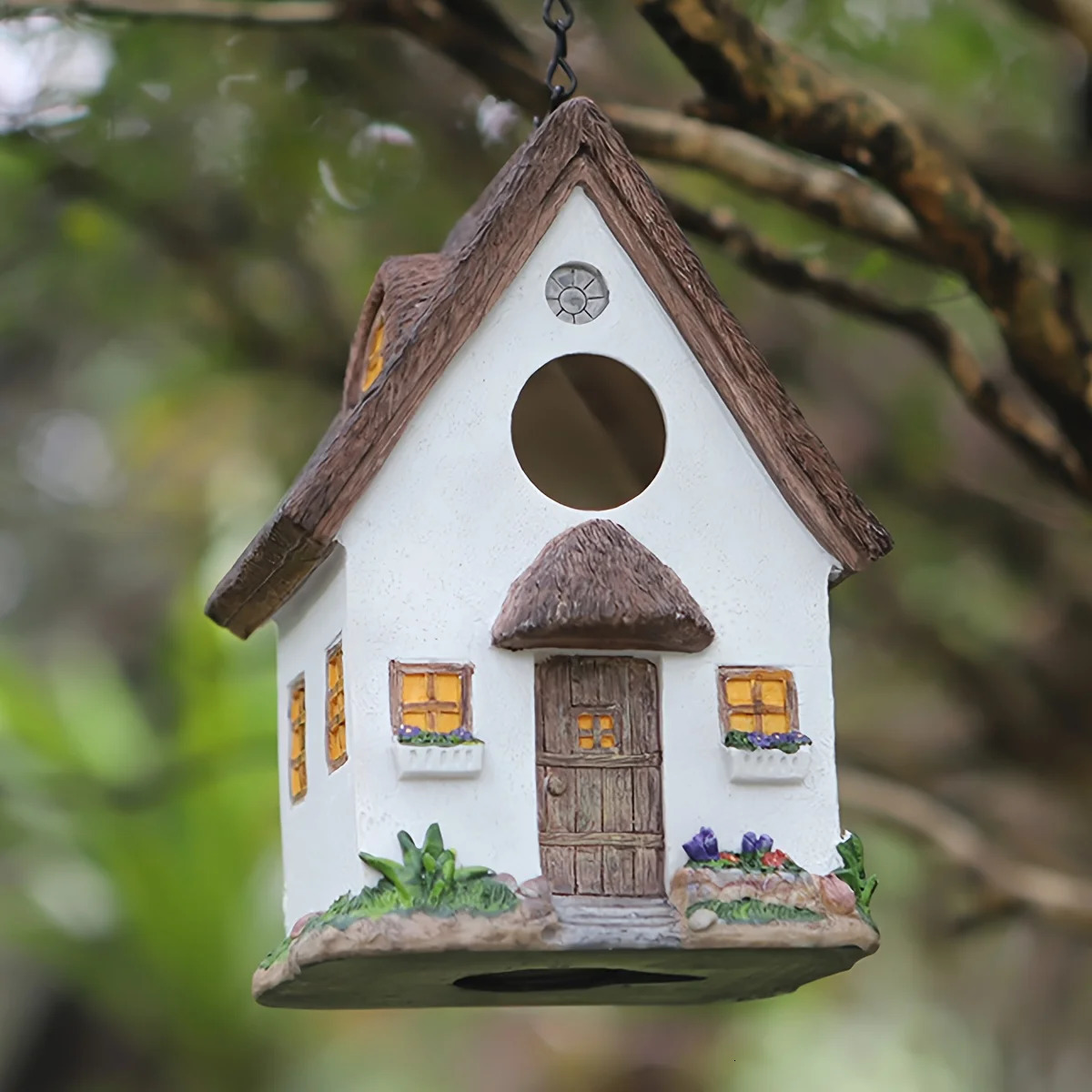 Outdoors Decorative Bird House Hanging Birds Feeder Resin Yard Country Crafts Landscape Ornaments Bird Parrot Nest Box 250121