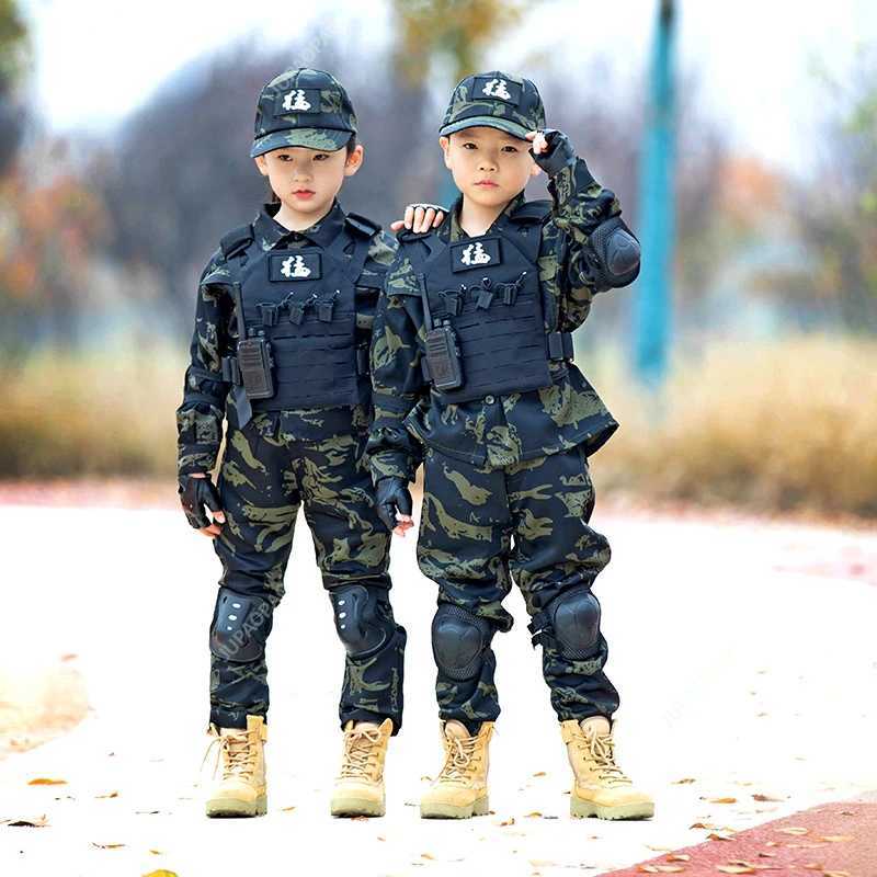 Childrens Camouflage Suit for Primary School Military Training Summer Camp Special Forces Boys and Girls Performance Clothing W250117