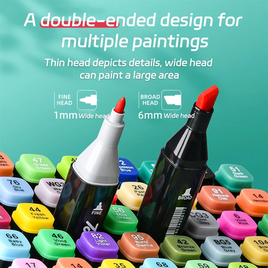 24168 Color Alcohol Doubleended Oily Marker Painting Art Set Office Culture and Educational Supplies 250116