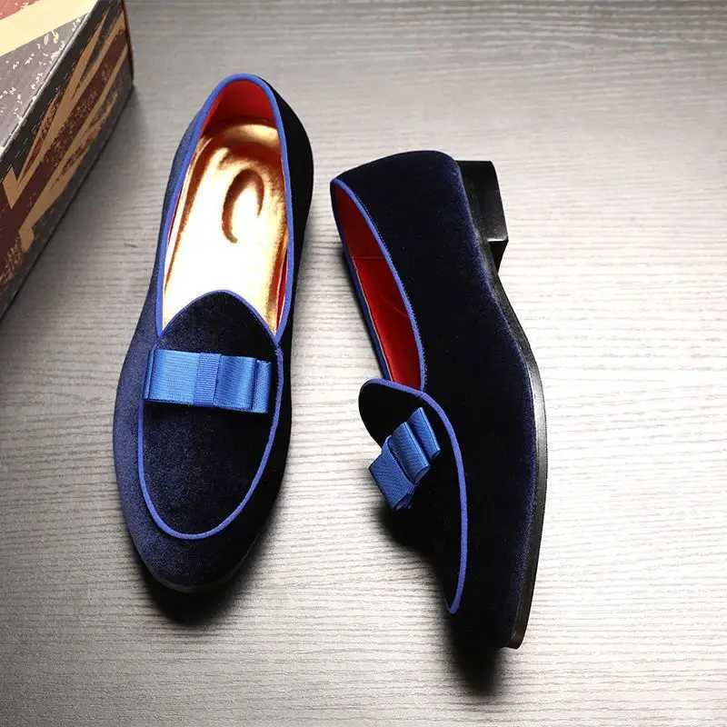 Man Casual Shoes with Bowknot Driving Loafers For Men Trendy Party Wedding FlatsXJ250118