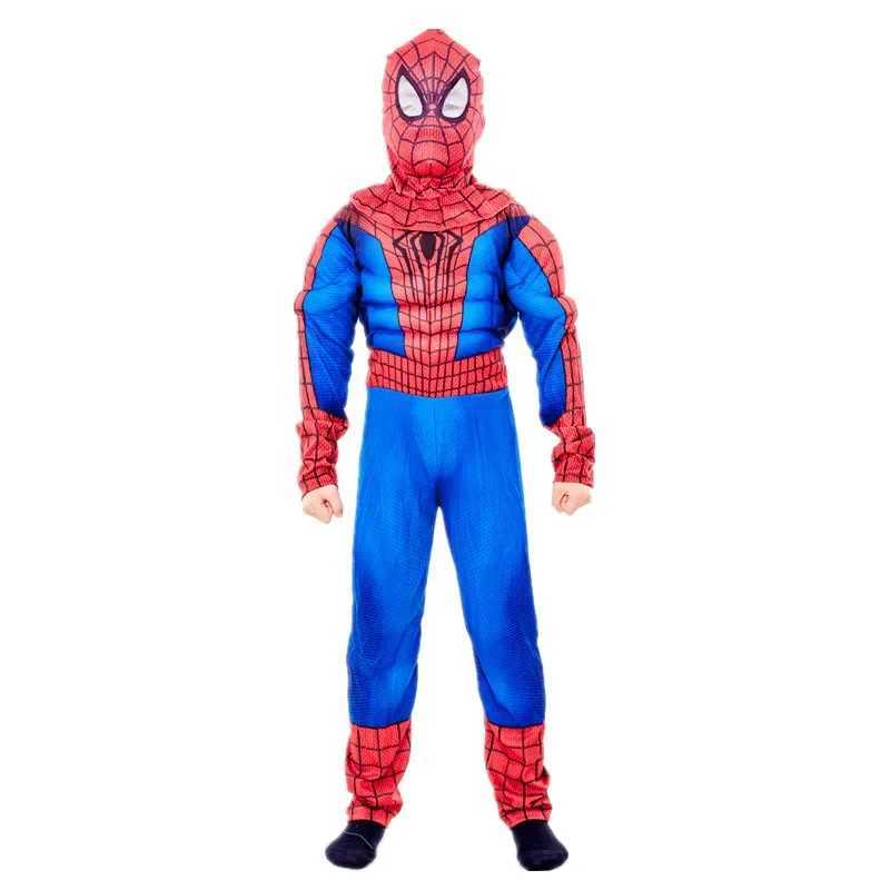 Boys and Girls New Year Superhero Peter Parker Muscle Chest Costume for Kids Ultimate Movie Characters Cosplay Halloween Party W250117