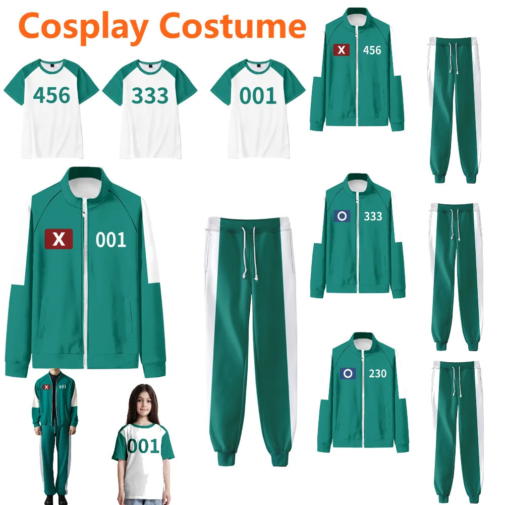 TV Player Seong Gi-hun Cosplay Costume 456/001 Sports Tracksuit Games Disguise Halloween Party Clothes For Men Women Sweatshirt 250121