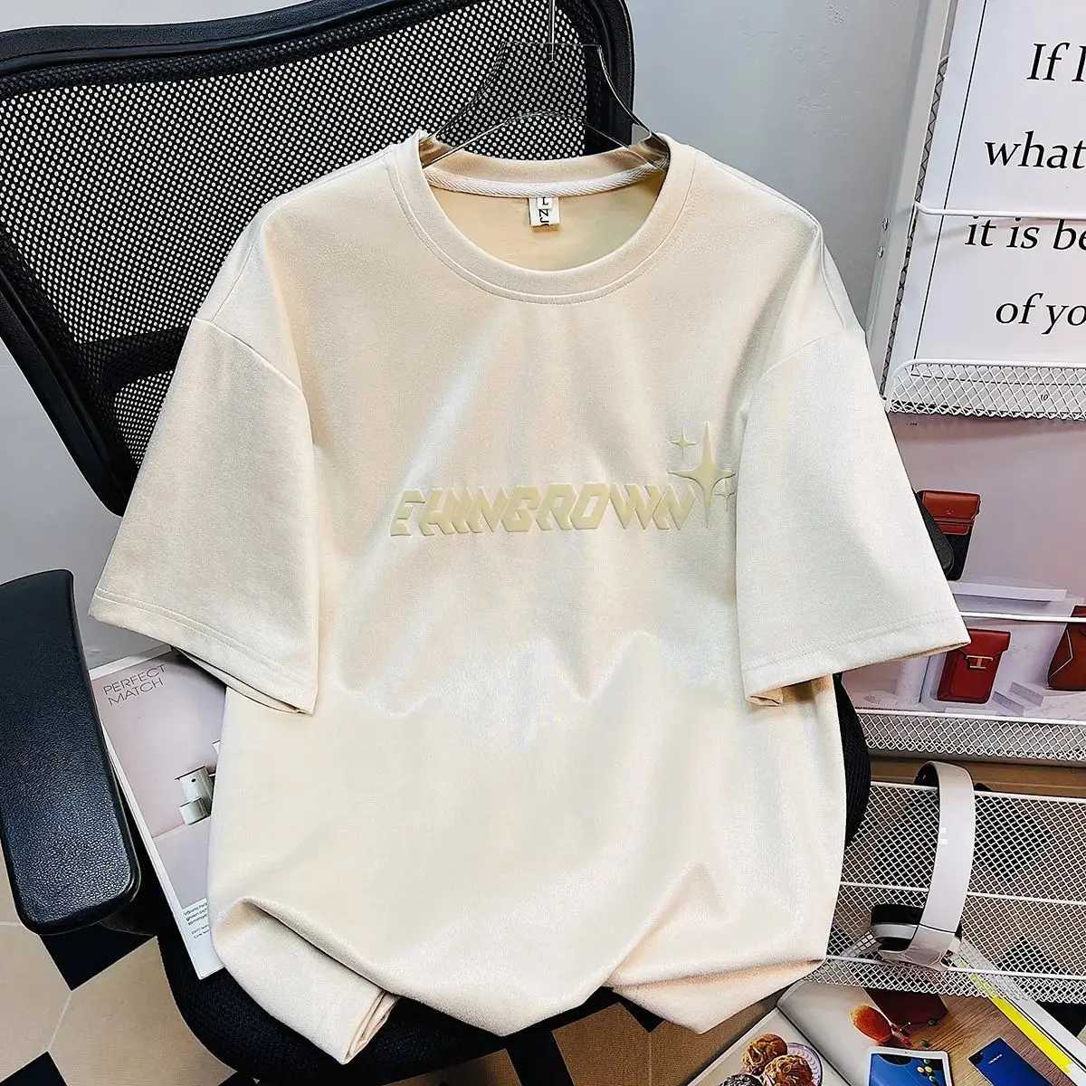 Hip Hop Summer Men and Women Trendy Street Personality Letter Print Round Neck Short Sleeve Couple Loose Casual T-shirt Top y2k W250117