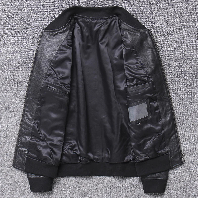 Genuine Leather Jacket Men Cowhide Bomber Jacket Casual Spring Autumn Cow Leather Coat Chaqueta Cuero Hombre X- 250120