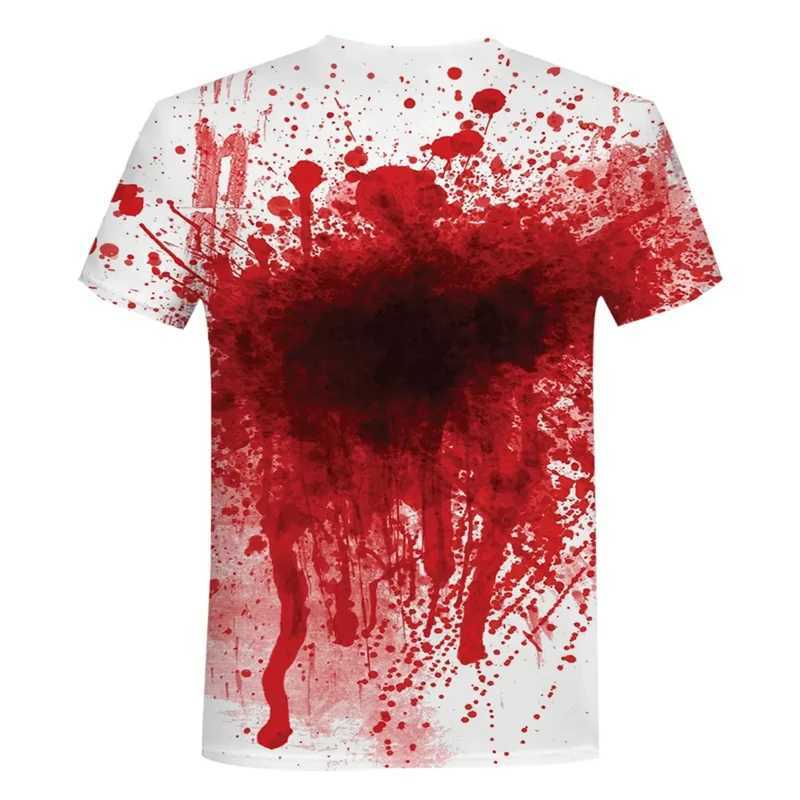 Halloween T-Shirts Horror Bloody 3D Print Men Women O-Neck Short Sleeve T Shirt Oversized Harajuku Y2k Tees Tops Kids Clothing W250117