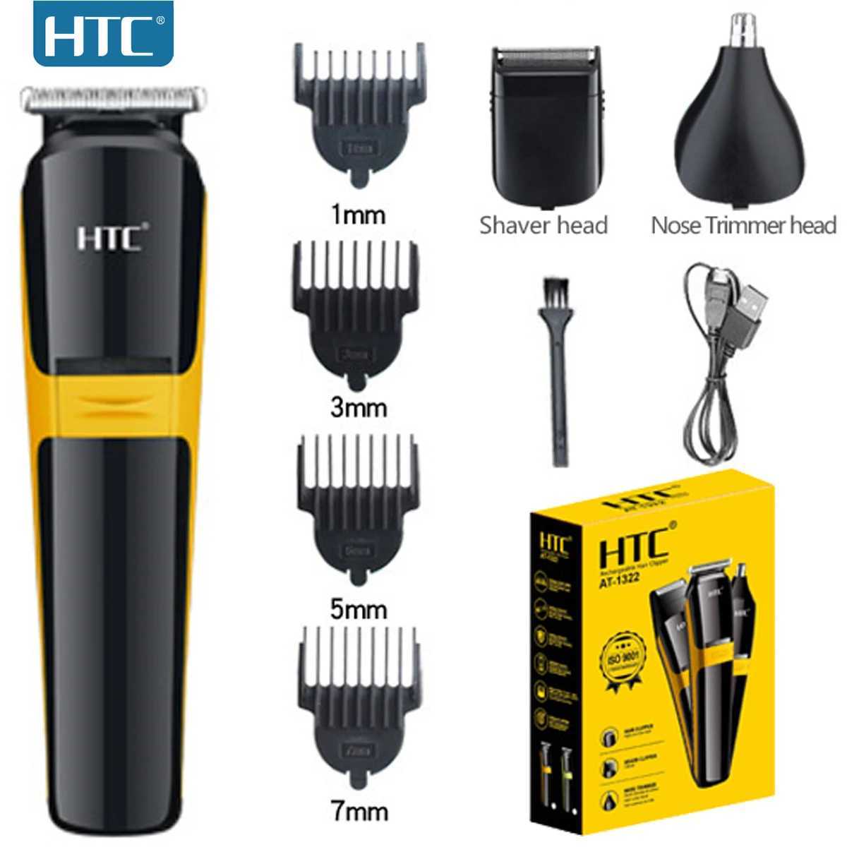 HTC USB 3 In 1 Electric T- Hair Trimmer/Foil Shave/Nose And Ear Trimmer Business Travel Facial Care Razor Shaving ManeW250117
