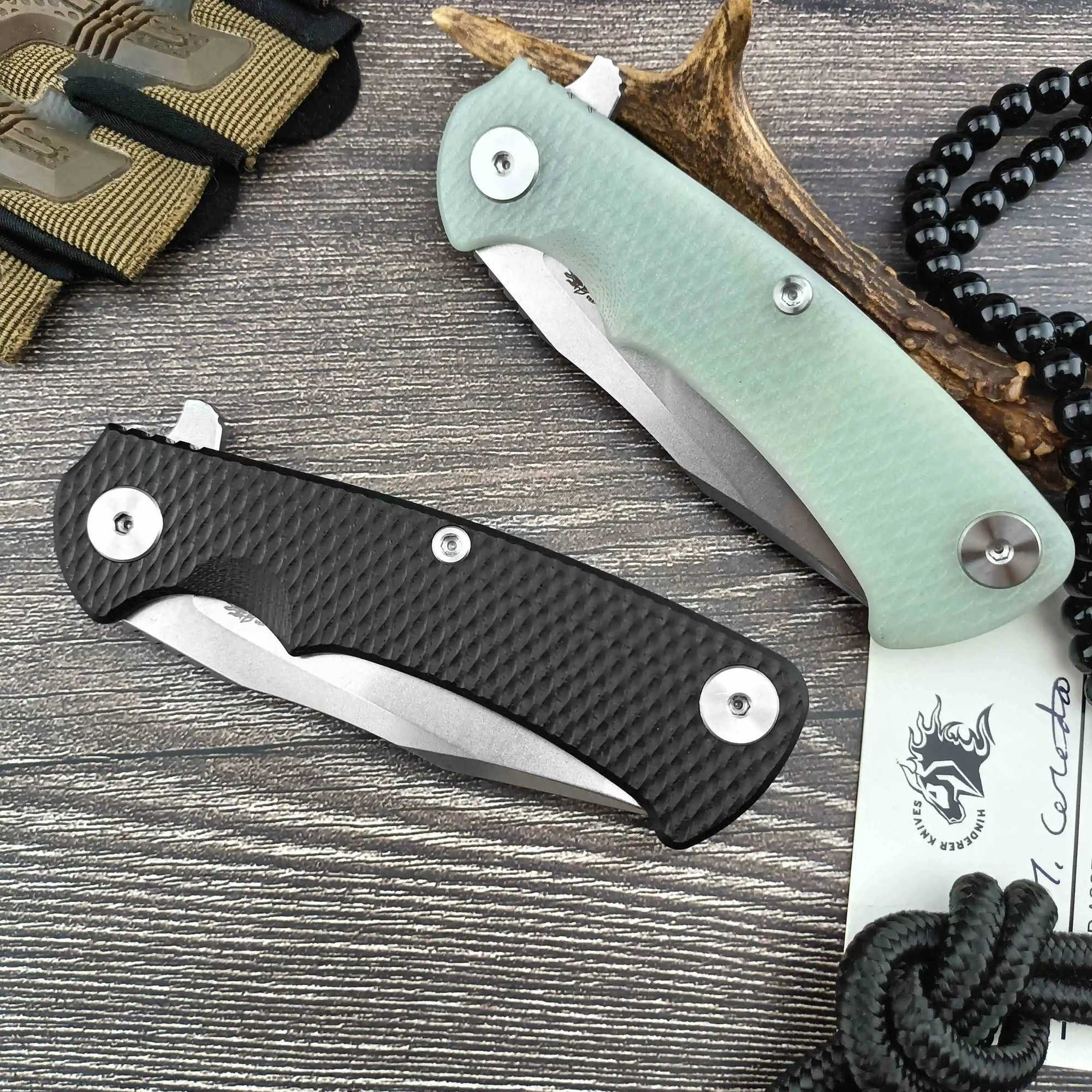 Rick Hinderer XM18 Jackknife D2 blade G10 Hand Outdoor Tactical Hunting self-dense knife EDC cam hiking tool knifeXJ250118