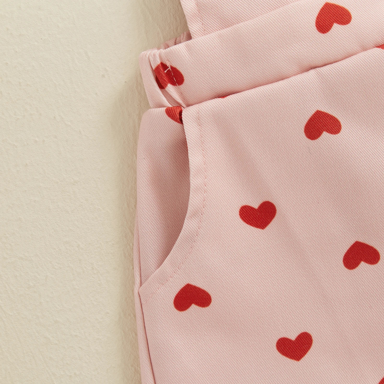 BeQeuewll Sweet Kids Girls Suspender Jumpsuit Romper Princess Heart Print Letter Embroidery Toddler Overalls Shorts Playsuits 250117