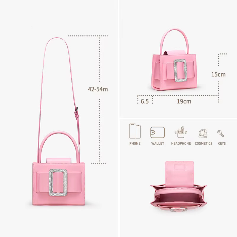BAFELLI 2024 NEW Women's FASHION PINK EVENING HANDBAG SHOULDER BOXY BAG CASUAL PURSE BRAND DESIGNER LEATHER TREND LADY