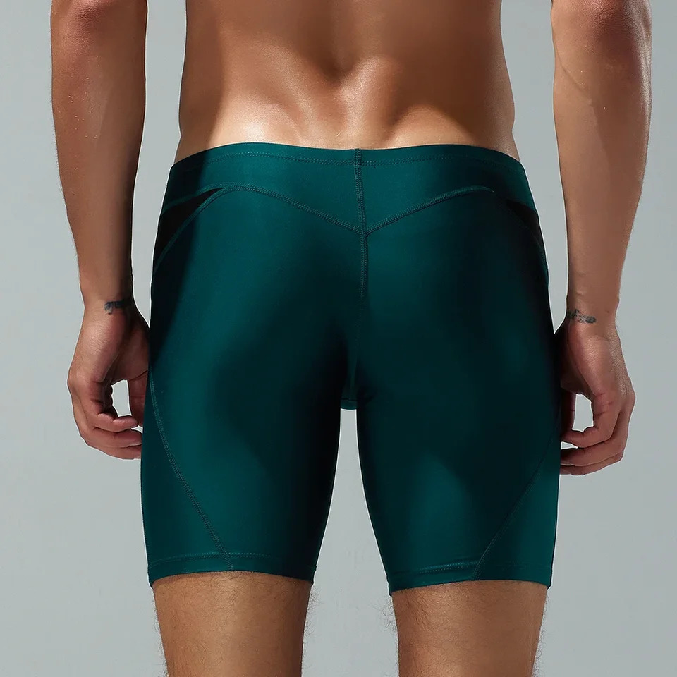 2024 seobean mens low rise color block swim boxer swimwear long vortex swimwear 250121