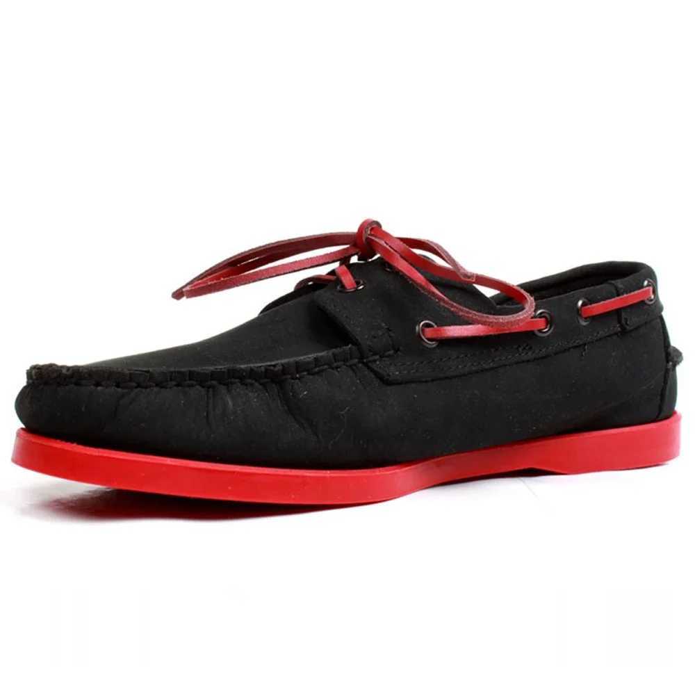 2025Mens Genuine Suede Leather Driving ShoesDocksides Classic Boat ShoesFi Design Flats Loafers For Men Women Wine RedXJ250118