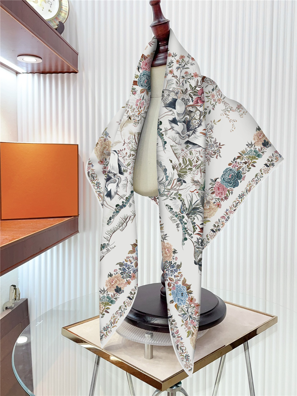 Women Twill Silk Scarf 90CM Hair Square Shawls Bag Belt Bandanas Tops Lady Decoration Foulard Femme 90cm Spring Accessories Mother Gift Valentine'