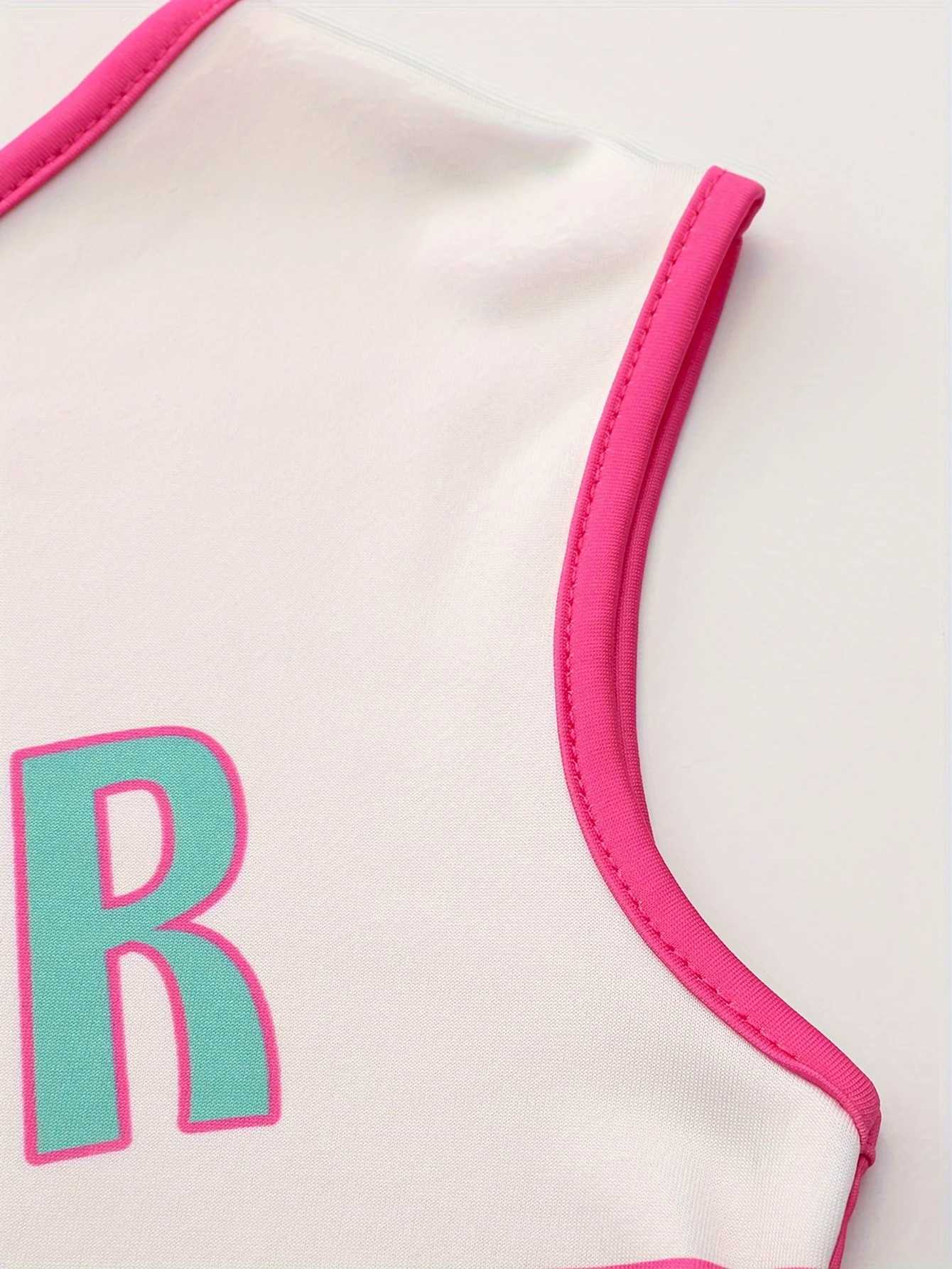 Love Printed Cheerleader Skirt Suit Girls Kids Back to School Season Cute Performance Uniforms Send Pom PomsW250121