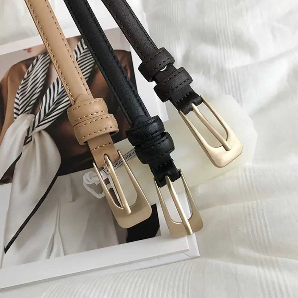 Luxury Design Casual Retro Metal Buckle Waistband Leather Belt Thin Waist Strap Trouser Dress Belts W250120